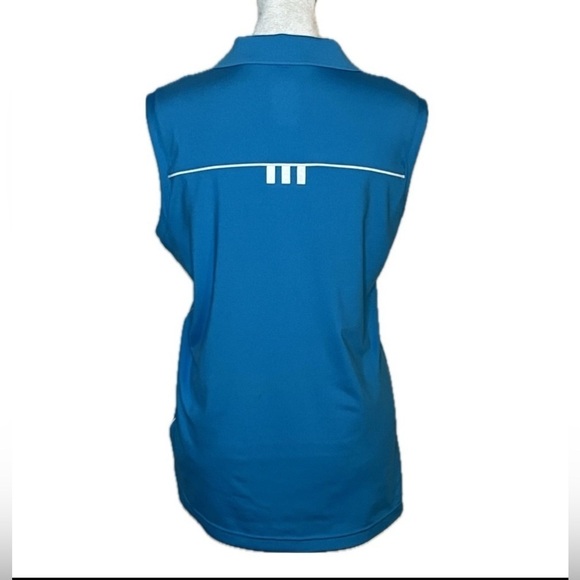 Adidas White & Gray & Teal Sleeveless Polo Shirt Bundle | Climalite | Size L - Picture 8 of 10